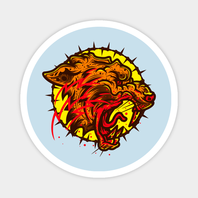 Bloody Tiger (color) Magnet by Sailence